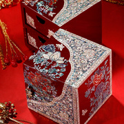 螺钿漆器首饰盒中式古风高档精致实木首饰收纳盒结婚订婚嫁妆礼物
