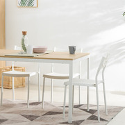 定制家用长方形北欧风现代简约黑胡桃橡木原木色饭桌餐桌椅组合学