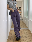 Bluetique 香芋紫牛仔裤 2024春夏 直筒女士休闲裤