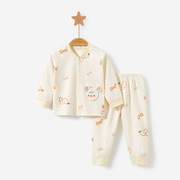5个月宝宝秋季套装婴儿秋衣分体儿童秋装纯棉开衫睡衣6外穿两件套