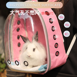 兔子外带包透明双肩背包携带装荷兰猪猫包透气小宠物的外出便携包
