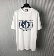 2024 DIO刺绣CD贴布英文字母图案 男女休闲纯棉圆领短袖T恤