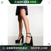 香港直邮潮奢asos女士penalty设计方头，防水台高跟鞋(黑色)