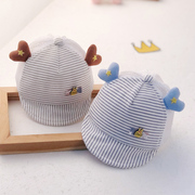 新生儿帽子夏季薄款网眼鸭舌帽婴儿0一3个月可爱胎帽宝宝夏天遮阳