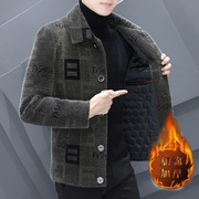 冬季金貂绒夹克男士韩版修身青年，加棉加厚毛呢子(毛呢子，)大衣冬装短款风衣