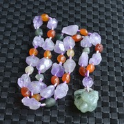 15#天然紫水晶项链原石项链流行女士纯真的爱情石彩色戈壁玛瑙