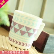 zakka杂货田园风格陶瓷，马克杯几何图形水杯咖啡杯