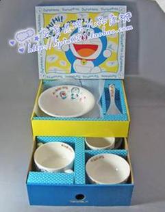 日本原单出口(单出口)哆啦a梦儿童，卡通陶瓷餐具套装盘碗杯子