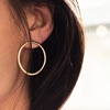 欧美耳环耳饰时尚，韩版简约百搭金色素面，圈圈耳环耳钉