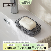 likeit日本进口自排水肥皂盒家用浴室高档香皂盒免打孔沥水肥皂架