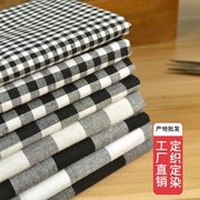 黑白格子布料平纹棉布，先染色织面料服装手工，拼布diy米田格