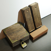首饰盒项链手镯耳环复古实木，私密收纳盒卡包安全保密带锁包装盒