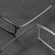 超轻眼镜框男近视透明无螺丝丹麦黄宗泽黑色镜架纯钛复古板材6544