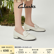 Clarks其乐女鞋纯臻30系列皮鞋英伦通勤乐福鞋女舒适方头单鞋子