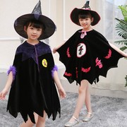 万圣节cos服女童演出斗篷披风女巫婆蝙蝠表演装扮幼儿园儿童服装