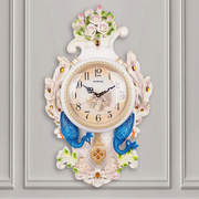 欧式钟表孔雀客厅挂钟静音大号，时尚家用创意卧室，钟装饰(钟装饰)时钟壁挂表