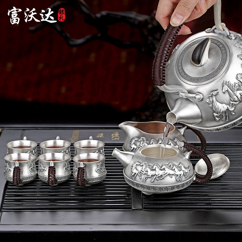 足银999茶具足银烧水壶银茶壶公道杯银茶水杯 手工仿古银质商务礼|ruв категории посуда, чайный сервиз, кунг - Фу, чайный сервиз - от Buy2taobao.com для оказания профессиональной услуги покупки агента Taobao