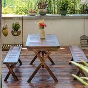 防腐木桌椅碳化实木露台组合休闲椅庭院别墅室外阳台花园折叠桌椅