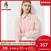 Hush Puppies暇步士女装春季时尚纯棉蝙蝠袖休闲衬衫HA-22144D
