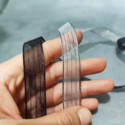 韩国进口银纱1.5cm宽绸带 暴力熊蝴蝶结 发饰材料手工发夹丝带