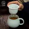 茶水分离马克杯过滤泡茶杯景德镇茶具个人女办公室带盖青瓷陶瓷杯