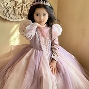 乐佩公主裙发光裙女童春夏儿童装连衣裙生日礼服蓬蓬裙高端礼服裙