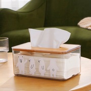 透明熊纸巾盒家用简约客厅，卧室桌面抽纸收纳多功能汽车餐巾纸盒