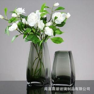 创意水立方方形玻璃花瓶现代简约家居装饰品，摆件客厅餐桌插花花器