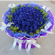 52099朵蓝色妖姬礼盒北京鲜花速递蓝玫瑰花束生日同城上海广州