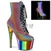 美国pleaser17.8cm彩虹色，荧光防水台系带，高跟短靴钢管舞女靴
