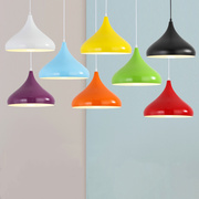现代简约北欧吊灯工业风单头创意，个性餐厅理发店饭店商用彩色灯罩