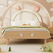 喜力美儿童床粉色米奇款公主床全实木红檀木儿童房1.5m卡通单人床