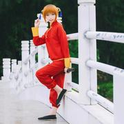 动漫银魂吉原神乐cos服 唐装古装功夫练功服cosplay服装全套