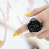 时尚大气玫瑰花朵装饰戒指个性，食指戒亚克力，指环夸张个性饰品潮女