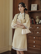 新中式辣妹法式复古优雅司藤古法双襟旗袍同款日常改良少女年轻款