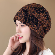 女帽秋季棉质吸汗头巾帽堆堆，光头帽空调帽月子，帽女士植绒蕾丝帽子