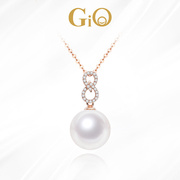 GiO珠宝南洋海水白珍珠金珍珠项链正圆无瑕18K金澳白珍珠单颗吊坠