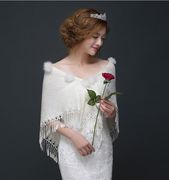 新娘结婚大码百搭韩版冬季围巾旗袍披肩婚纱红色保暖三角斗篷