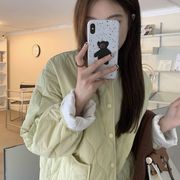 菱格面包棉服女秋冬2023小众设计高级感美式轻薄短棉衣外套潮