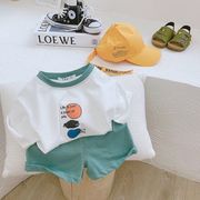 男童套装夏装2022年卡通韩国宝宝，短袖短裤背心，小童洋气两件套
