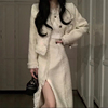 气质名媛小香风套装女2024春季短外套设计感开叉半身裙两件套