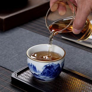 陶瓷主人杯茶杯个人专用单杯家用单个大品茗杯泡茶白瓷斗彩茶杯