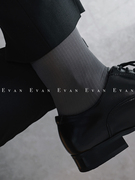 岩灰色条纹丝袜男正装商务，男士西装袜绅士2024年薄款日系舒适