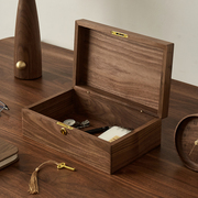 胡桃木复古桌面杂物，化妆品收纳盒创意首饰盒锁盒家居，珠宝实木盒子