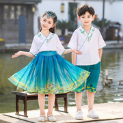 汉服男童夏款2023女童唐装夏季中国风儿童古装春秋班服演出服