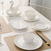 唐山高档骨瓷餐具套装碗盘家用白瓷，10人餐具套装简约组合装