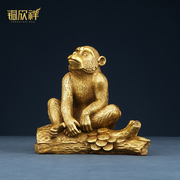 铜欣祥 铜猴摆件猴子家居工艺品装饰品摆设 十二生肖猴吉祥物摆件