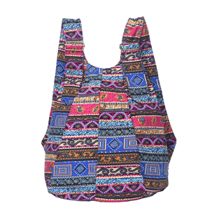波西米亚民族风棉麻特色印花女式双肩包防盗设计拉链内置旅行背包