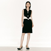 AtelierMissLu高腰弧形花苞设计感气质通勤连衣裙