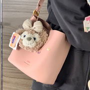 奈斯时尚甜美粉色水桶包质感(包质感)包包女2023高级感大容量单肩斜跨